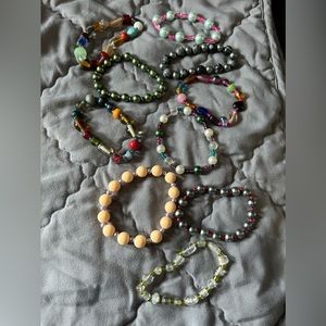 10 assorted strechy beaded bracelets